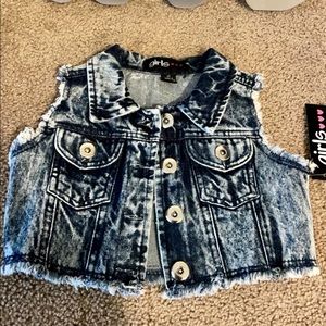 New jean cropped vest